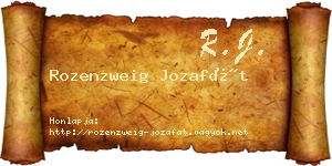 Rozenzweig Jozafát névjegykártya